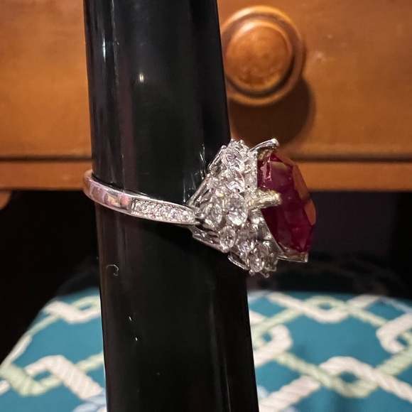 Sterling silver lab created Ruby ring - Picture 11 of 12